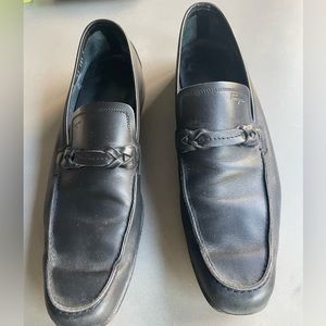 Black Leather Ferragamo Loafers